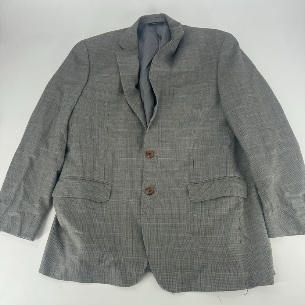 Ralph Lauren Mens 42R Grey Glen Plaid Silk Wool Blend 2 Button Blazer Sport Coat